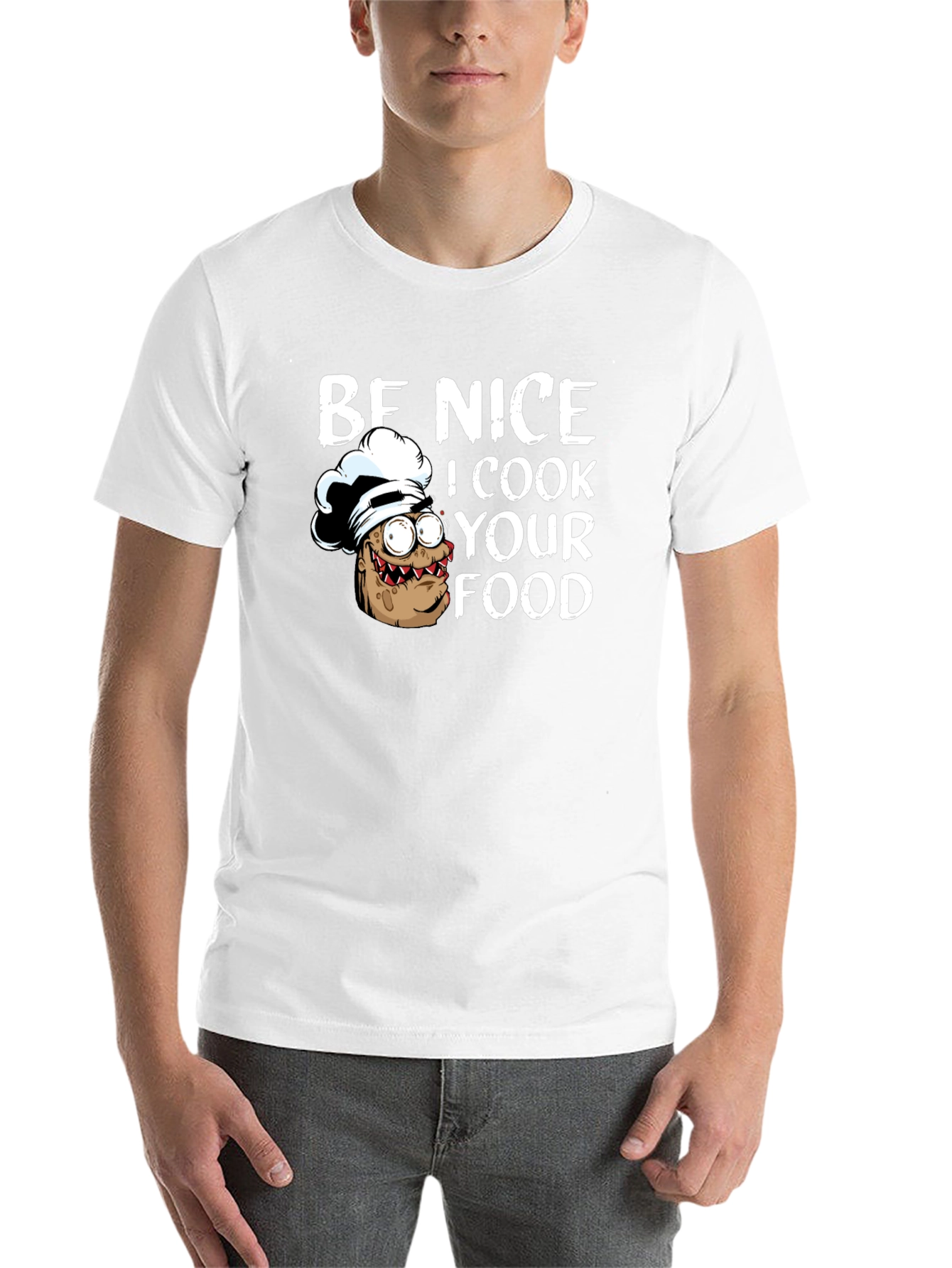 Black Be Nice I Cook Your Food Funny Chef T-Shirt view 14