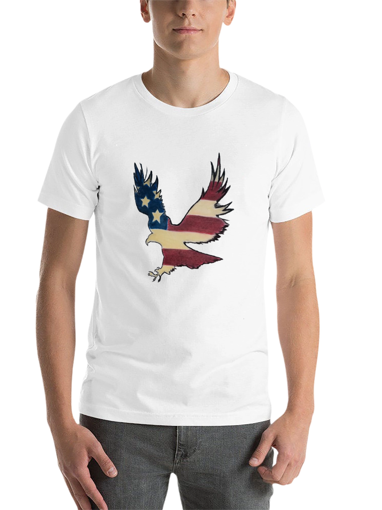 Black American Eagle Flag Graphic T-Shirt view 14