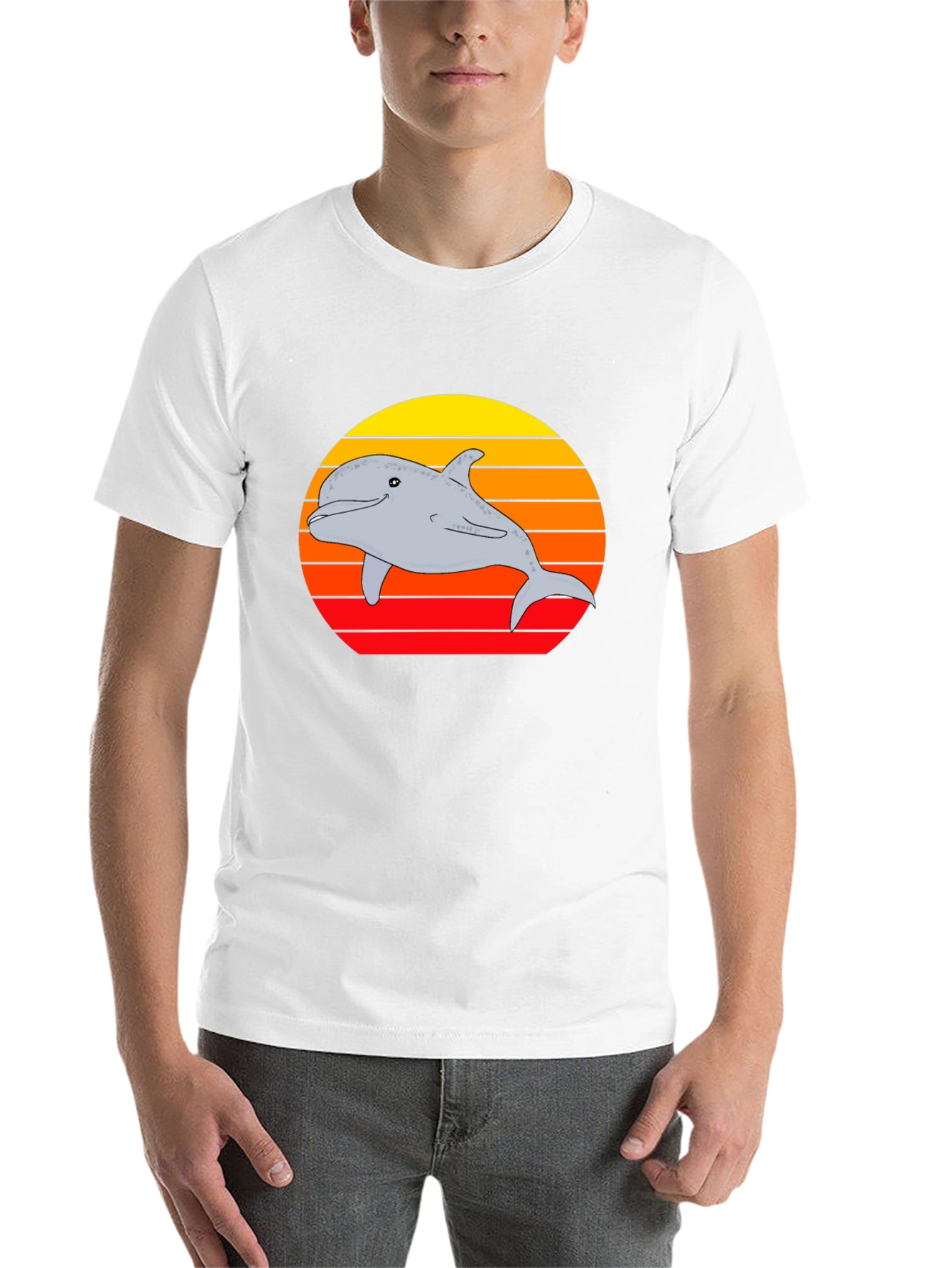 Black Dolphin Sunset Graphic Tee view 14