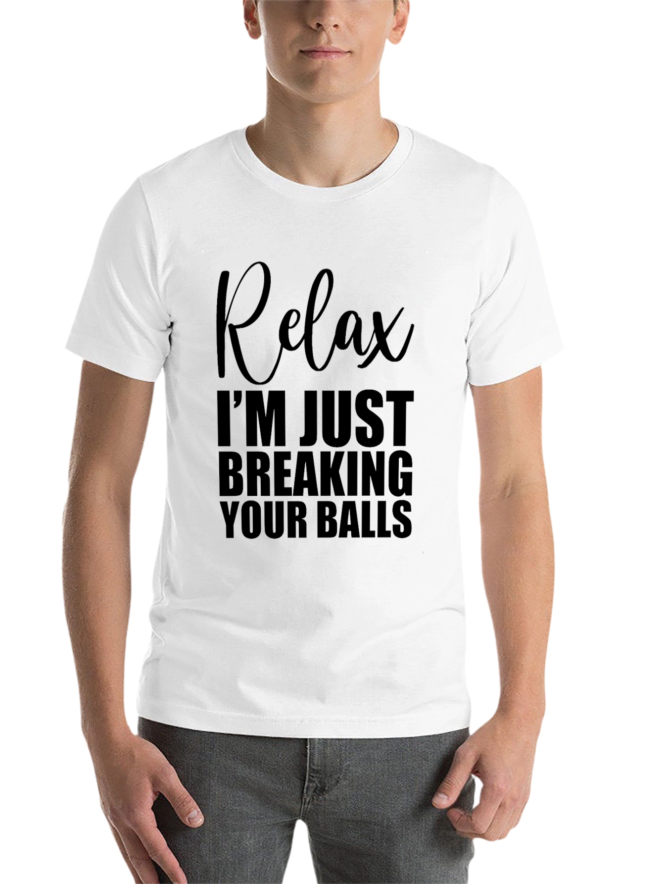 Black Relax Breaking Balls Graphic T-Shirt - Mens Novelty Tee view 14