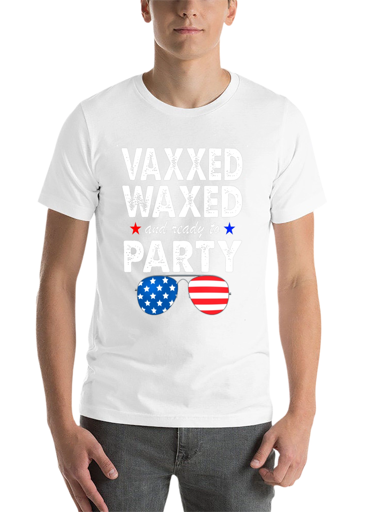 Black Vaxxed Waxed & Ready to Party Patriotic Tee view 14