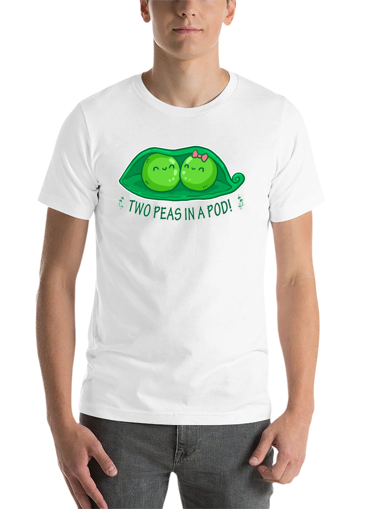 Black Two Peas in a Pod T-Shirt - Cute Graphic Tee view 14