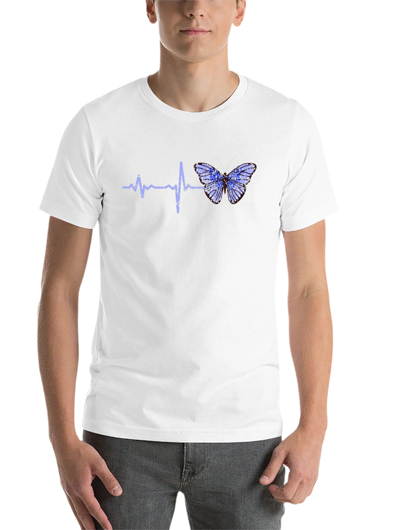 Black Heartbeat Butterfly Graphic Tee - Black T-Shirt view 14