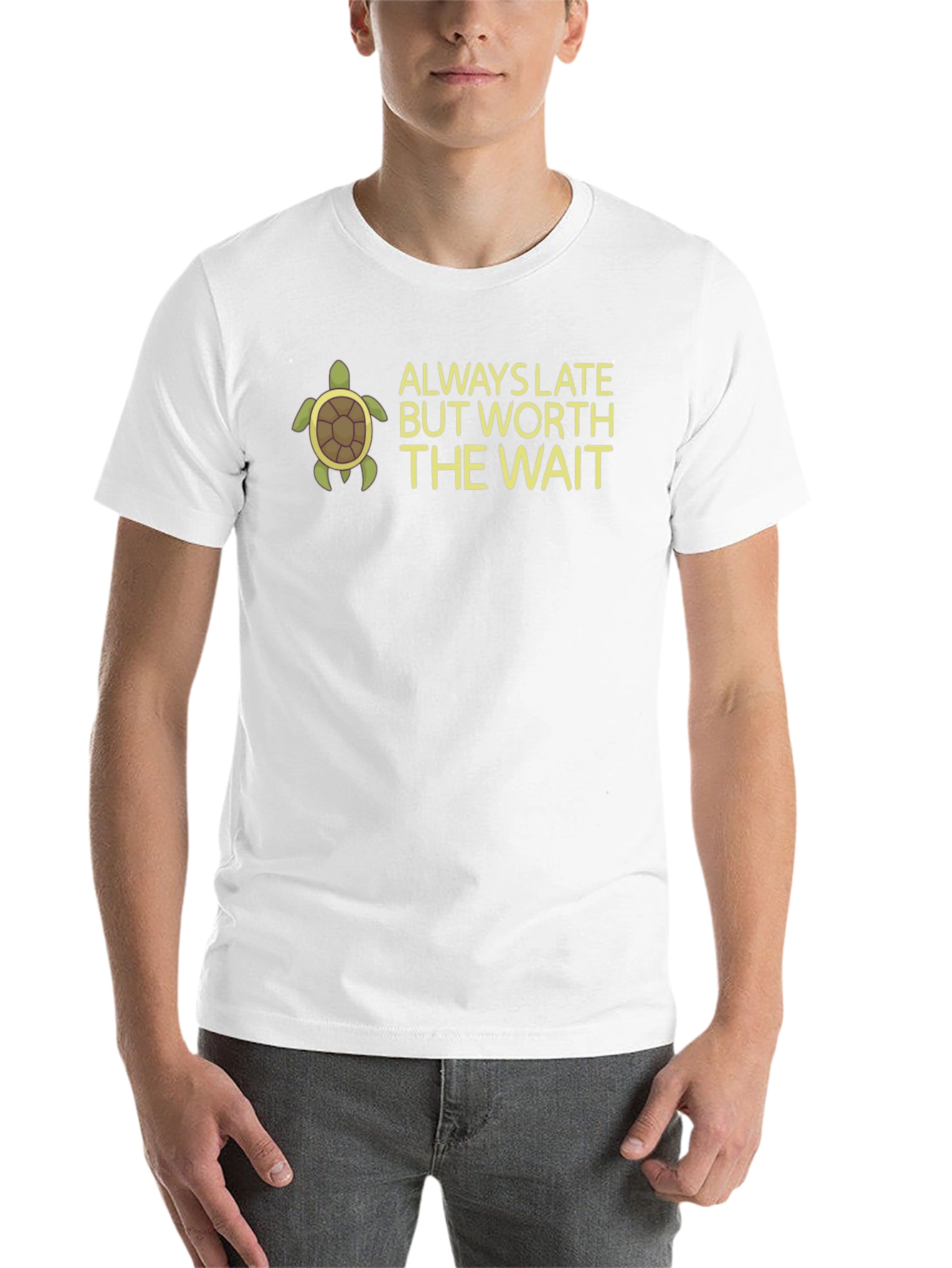 Black Always Late But Worth The Wait Turtle T-Shirt view 14