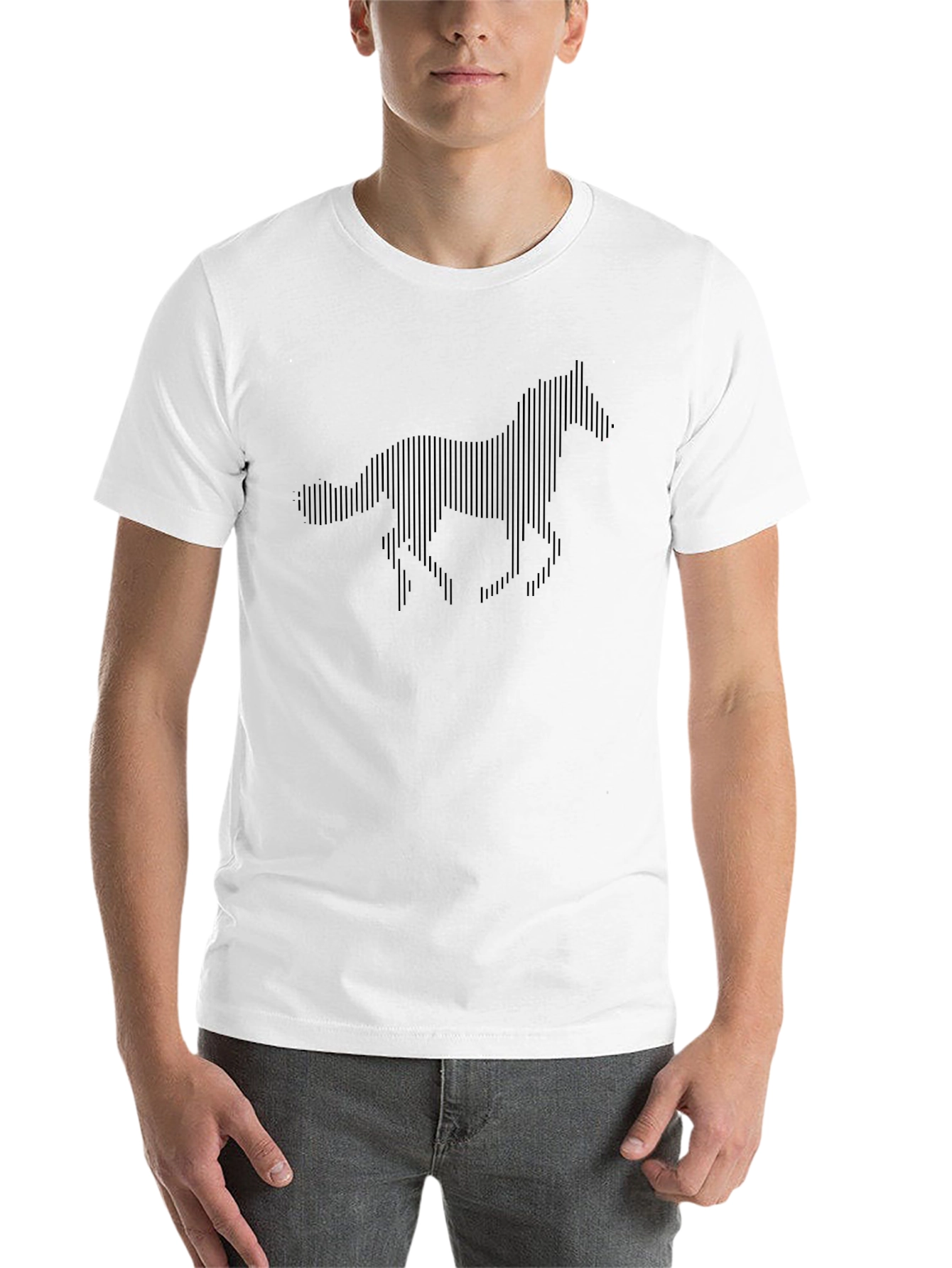 Black Black Horse Silhouette T-Shirt - Modern Graphic Tee view 14