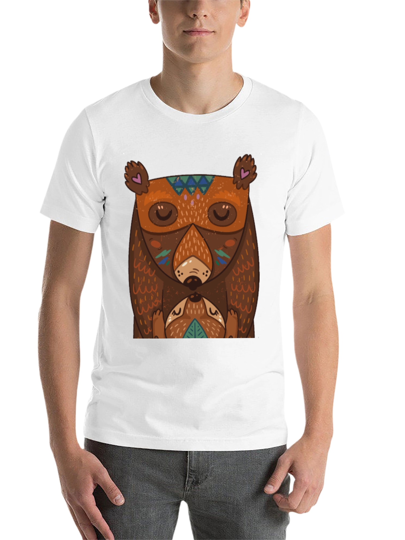 Black Bear Graphic T-Shirt - Unique Tribal Design view 14