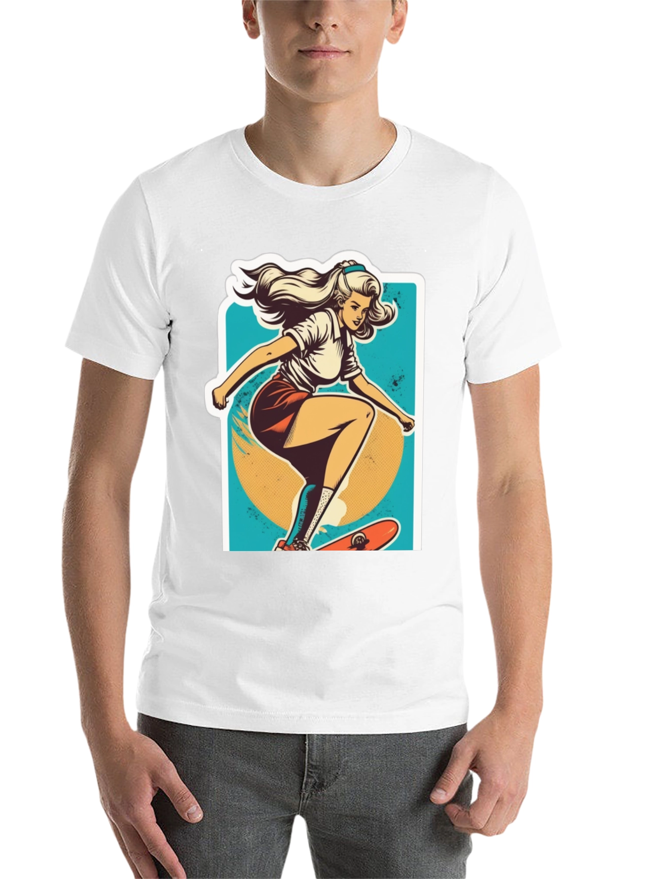 Black Skater Girl Graphic Tee - Cool Retro Style view 14