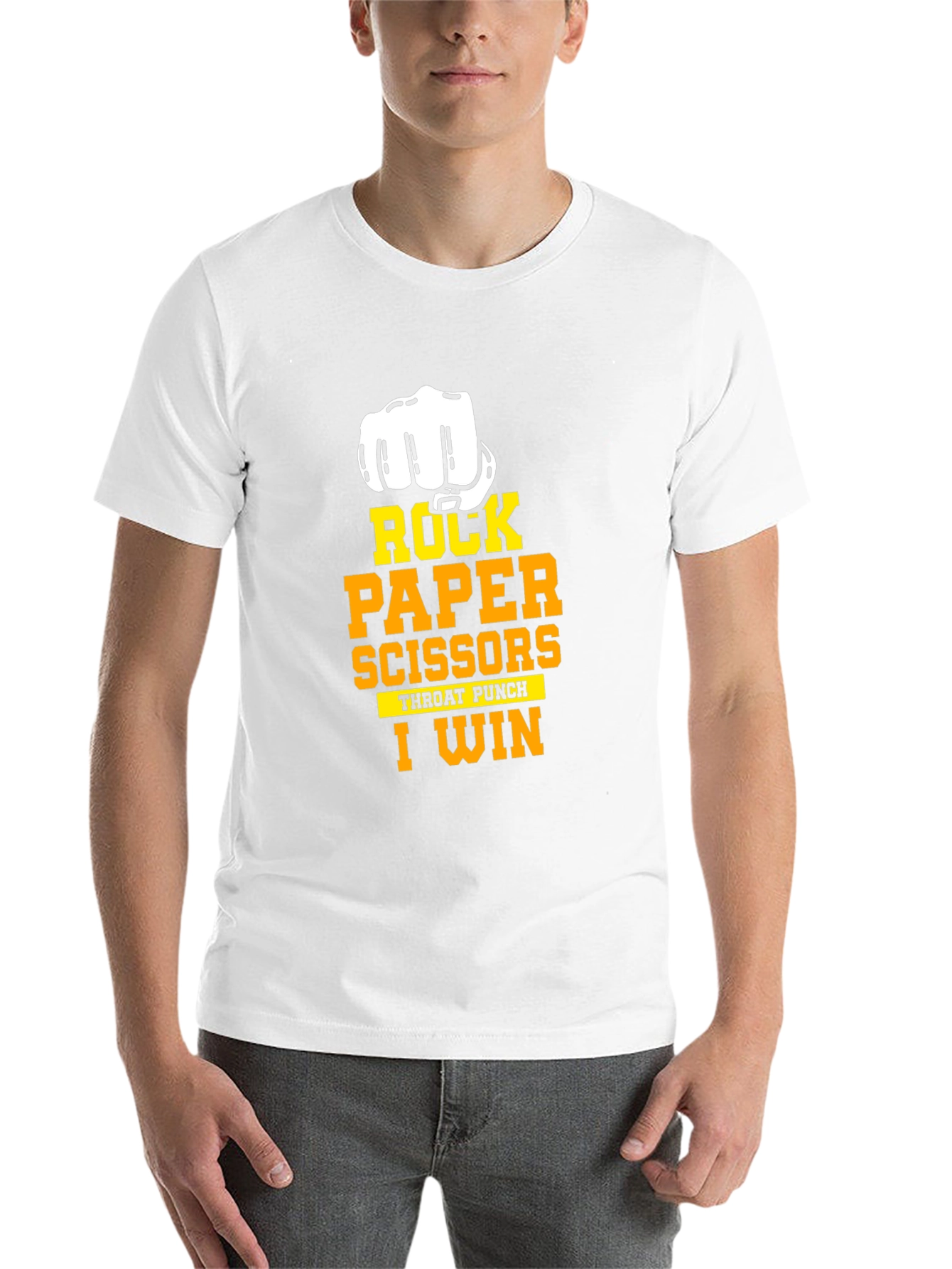 Black Rock Paper Scissors I Win Black T-Shirt view 14