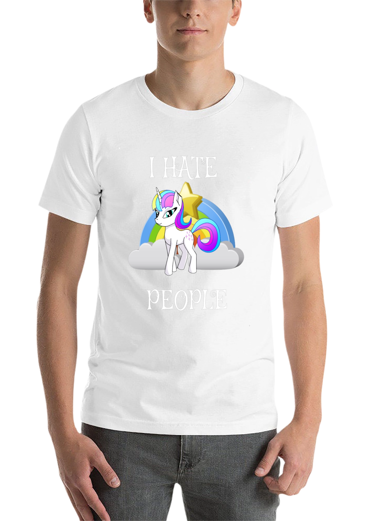 Black I Hate People Unicorn T-Shirt view 14