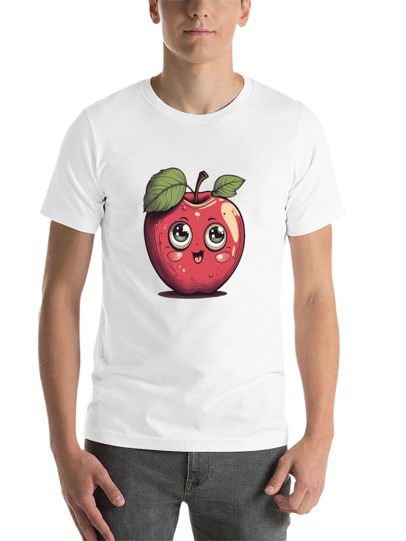 Cute Cartoon Apple Graphic Tee - 14