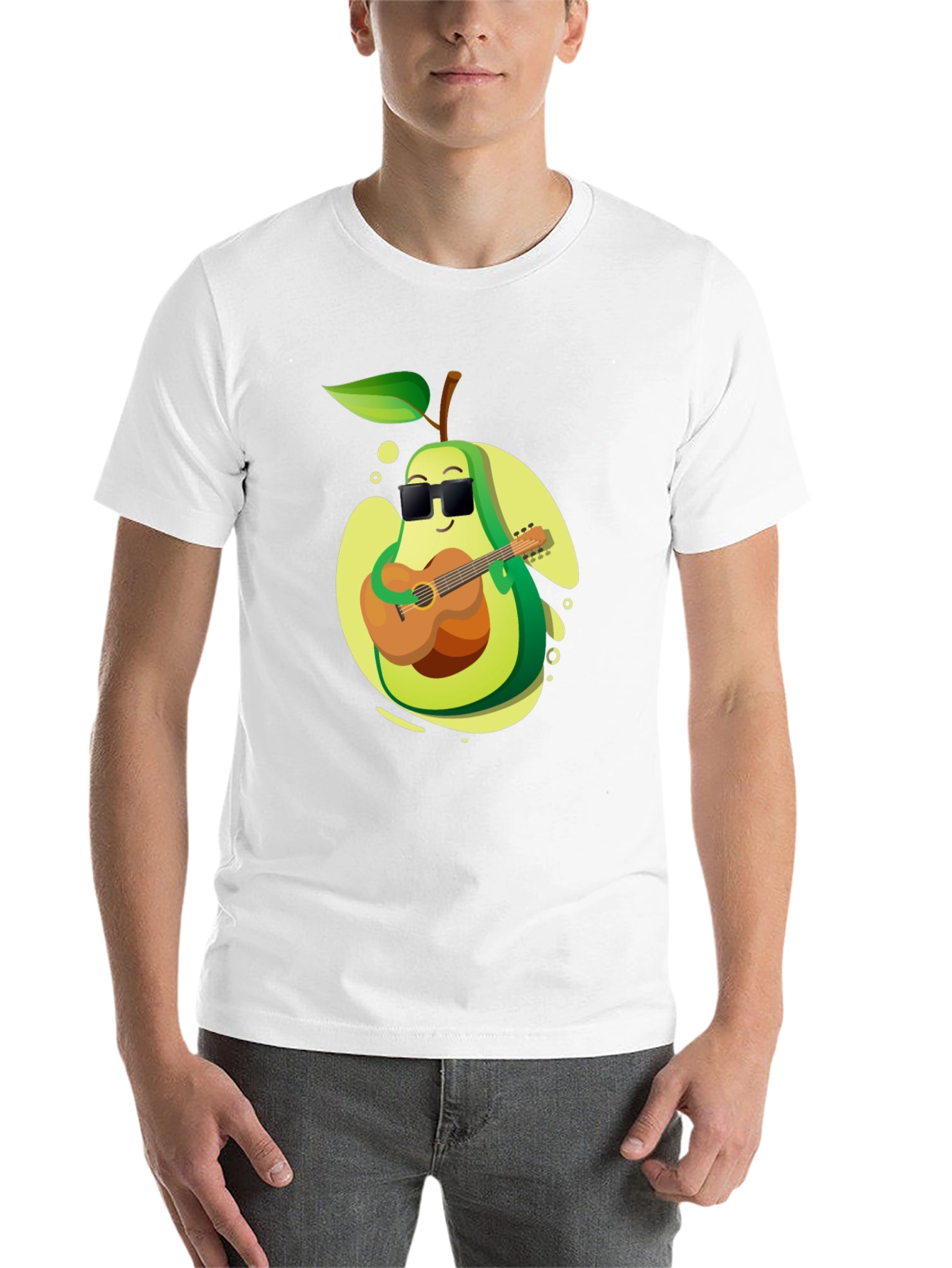 Black Avocado Guitarist Graphic T-Shirt - Cool Music Lover Tee view 14