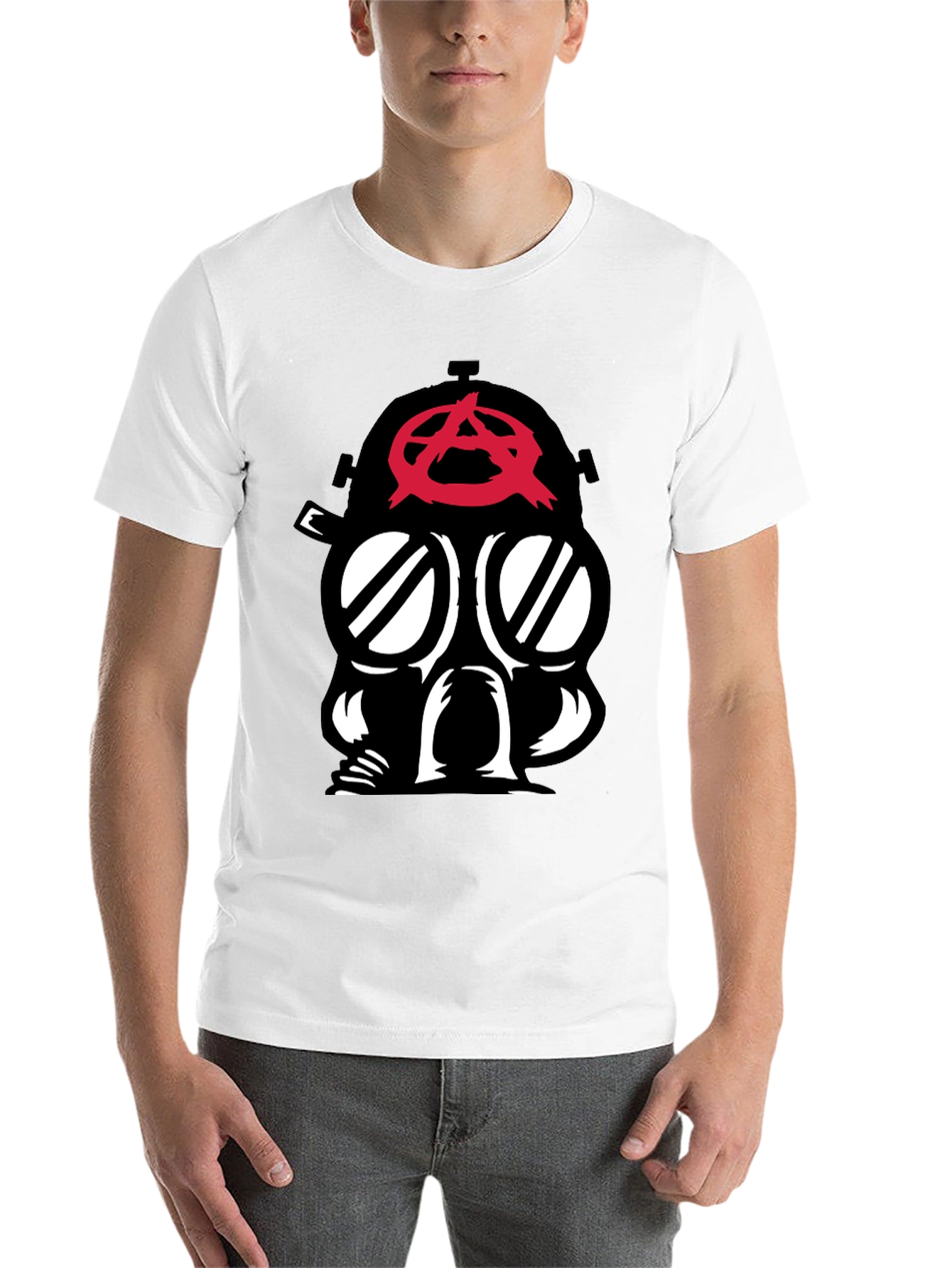 Black Anarchy Gas Mask Graphic Tee - Bold Statement view 14