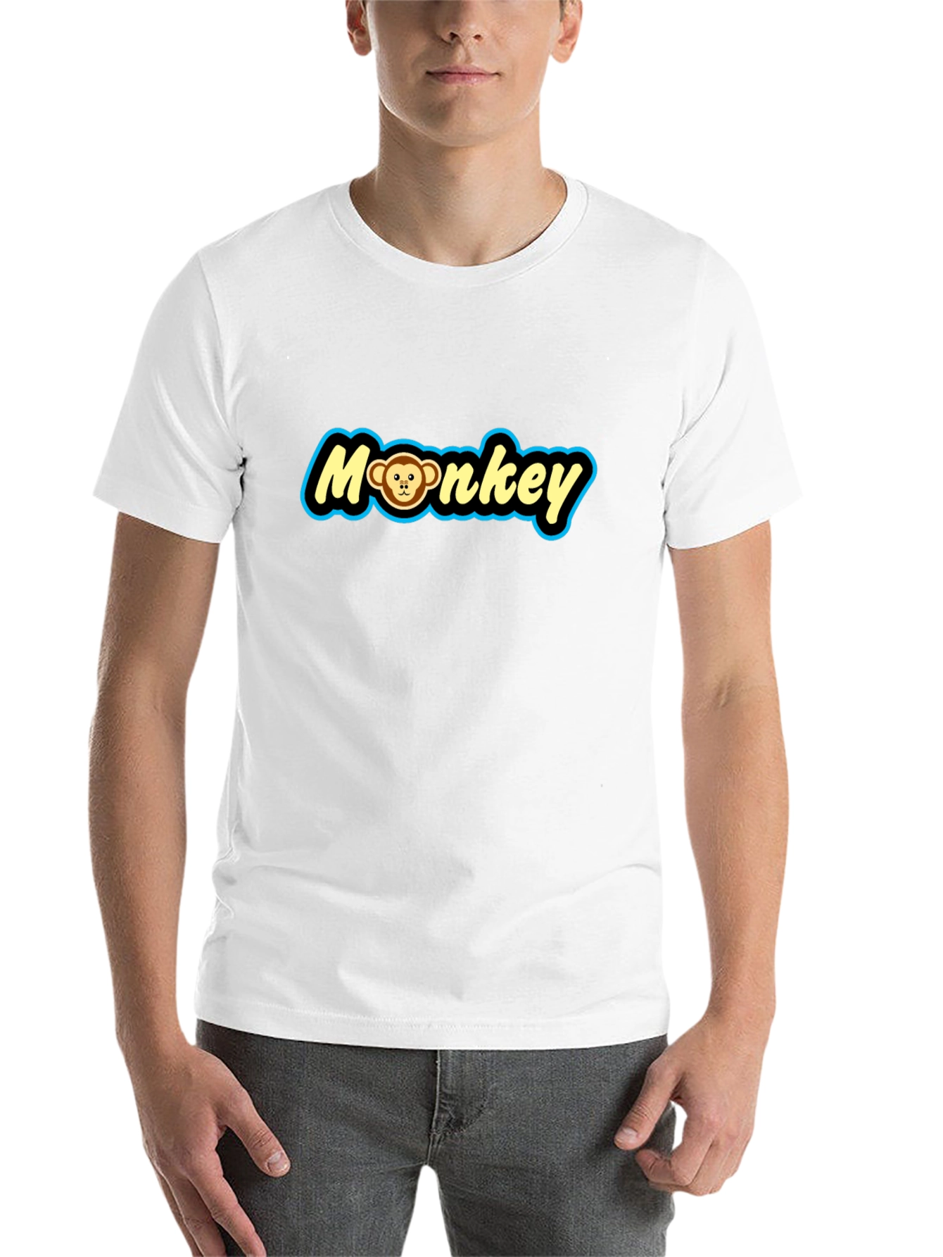 Black Monkey Graphic Tee - Novelty Print Crew Neck T-Shirt view 14