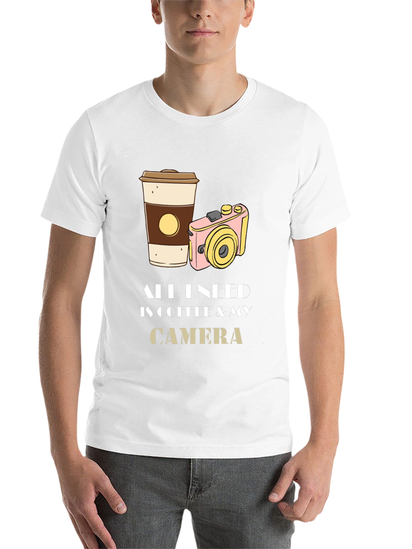 Black Coffee & Camera Graphic Tee - Photography Lover's T-Shirt view 14