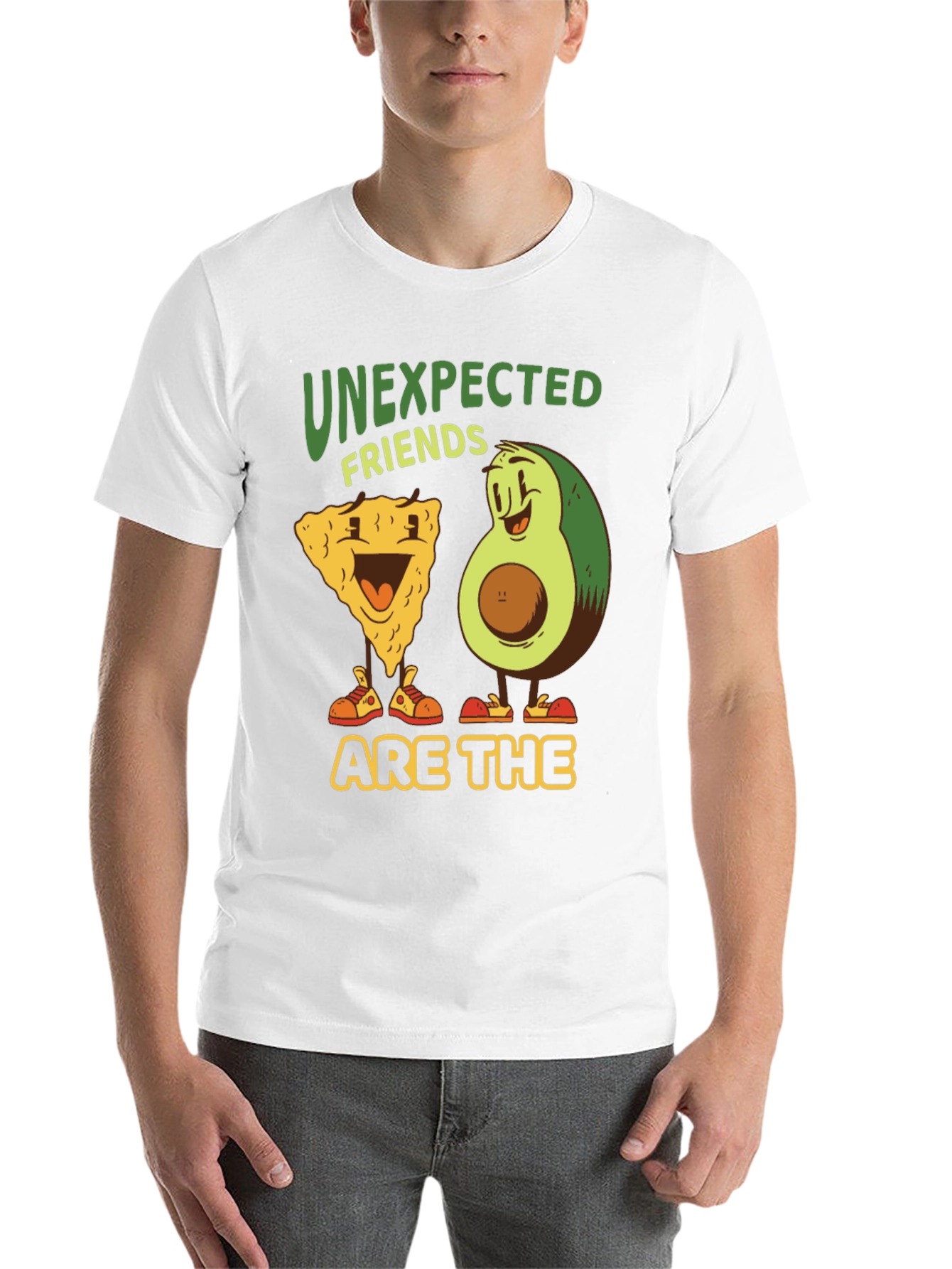 Black Unexpected Friends Graphic Tee - Avocado & Chip view 14