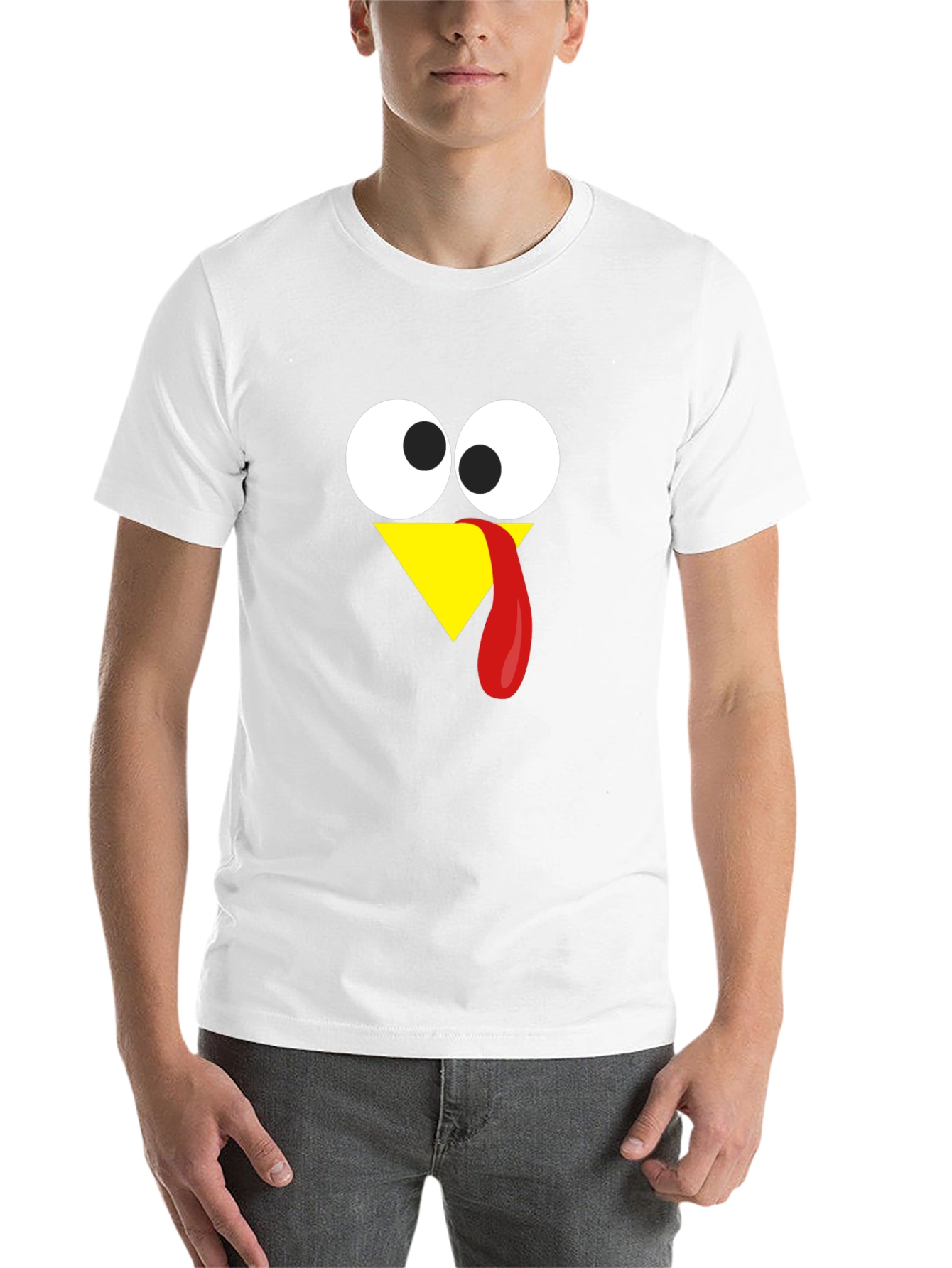 Black Funny Turkey Face Thanksgiving T-Shirt view 14