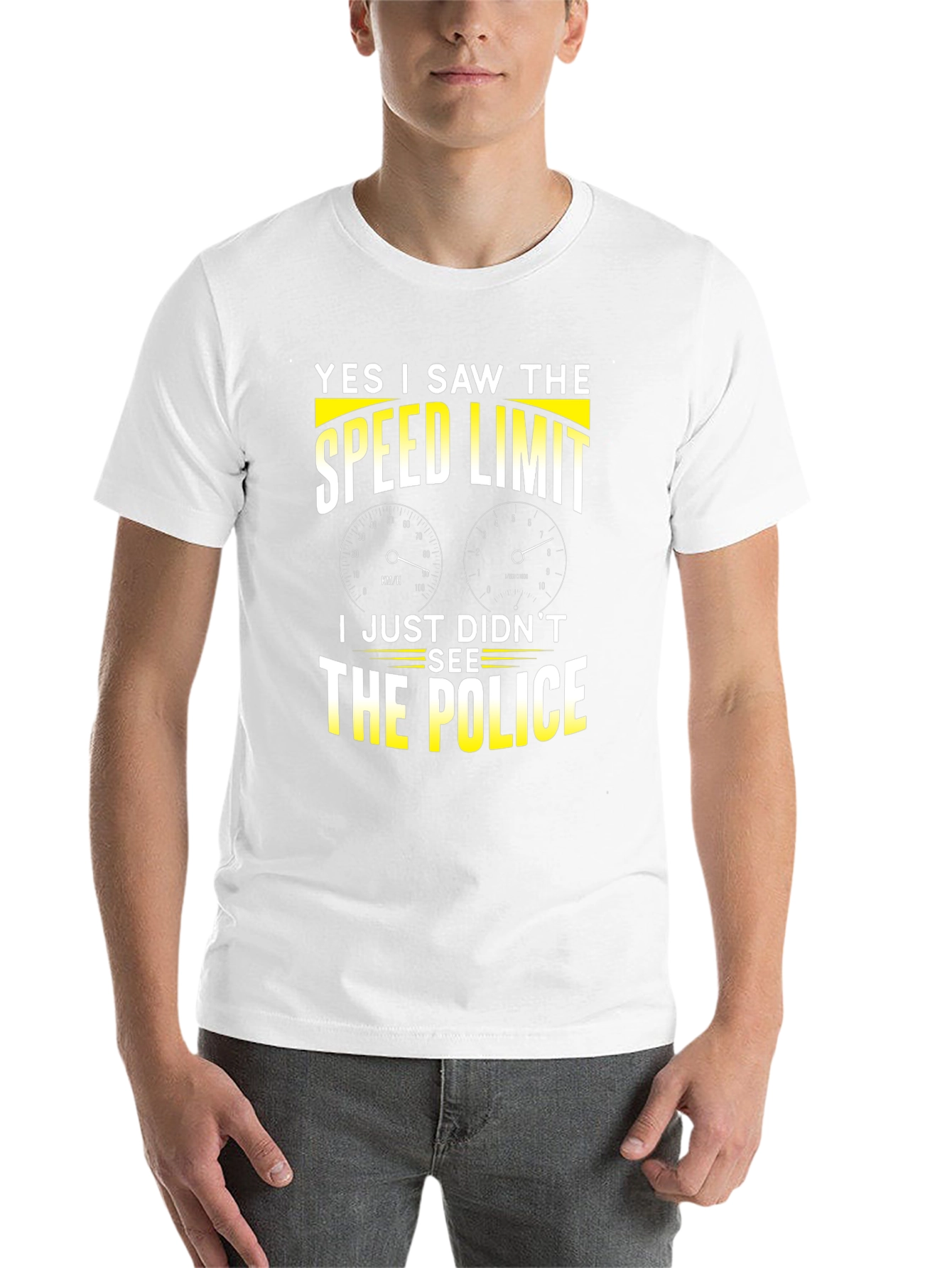 Black Funny "Speed Limit" Graphic T-Shirt view 14