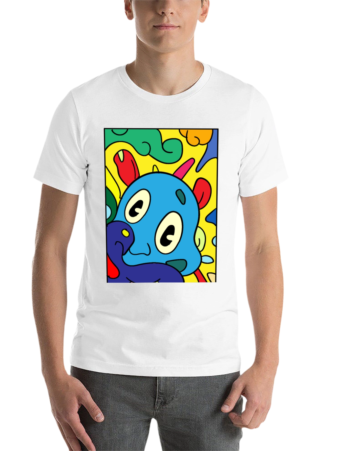 Black Cartoon Character Graphic Black T-Shirt view 14