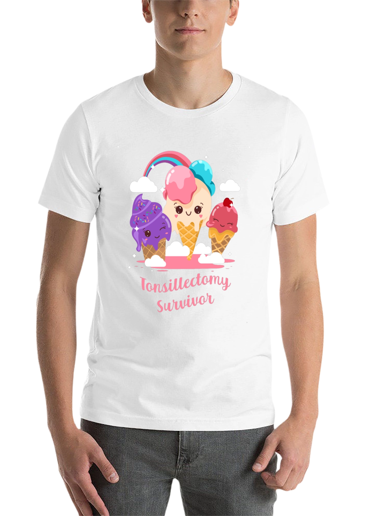 Black Tonsillectomy Survivor Ice Cream T-Shirt view 14