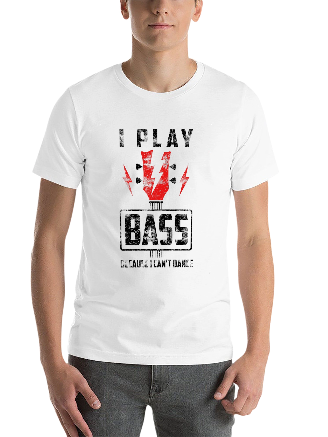 Black I Play Bass T-Shirt - Funny Musician Tee view 14