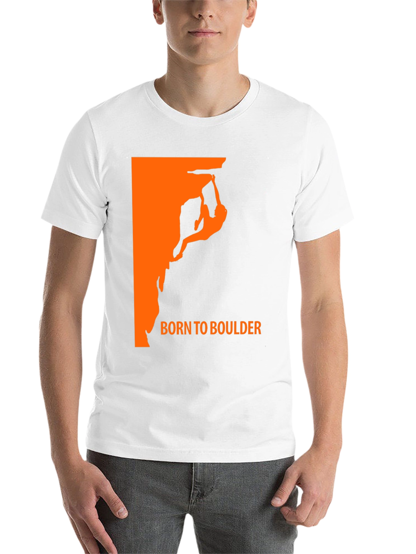 Black Born to Boulder Black Graphic Tee for Rock Climbing Enthusiasts view 14
