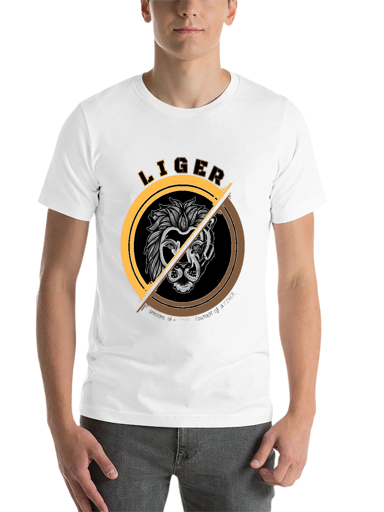 Black Liger Graphic Tee - Strength and Courage Shirt view 14