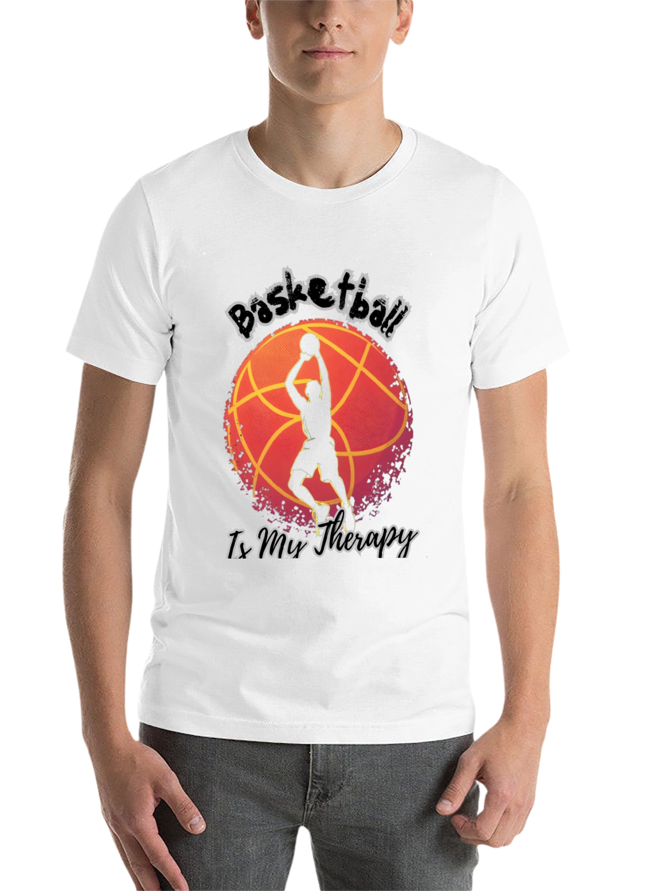 Black Basketball Is My Therapy T-Shirt view 14