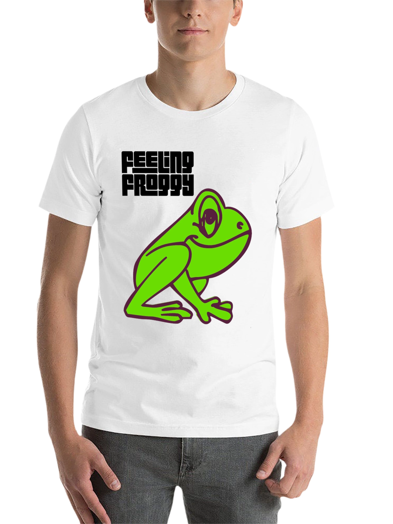 Black Feeling Froggy Tee - Fun Graphic T-Shirt view 14