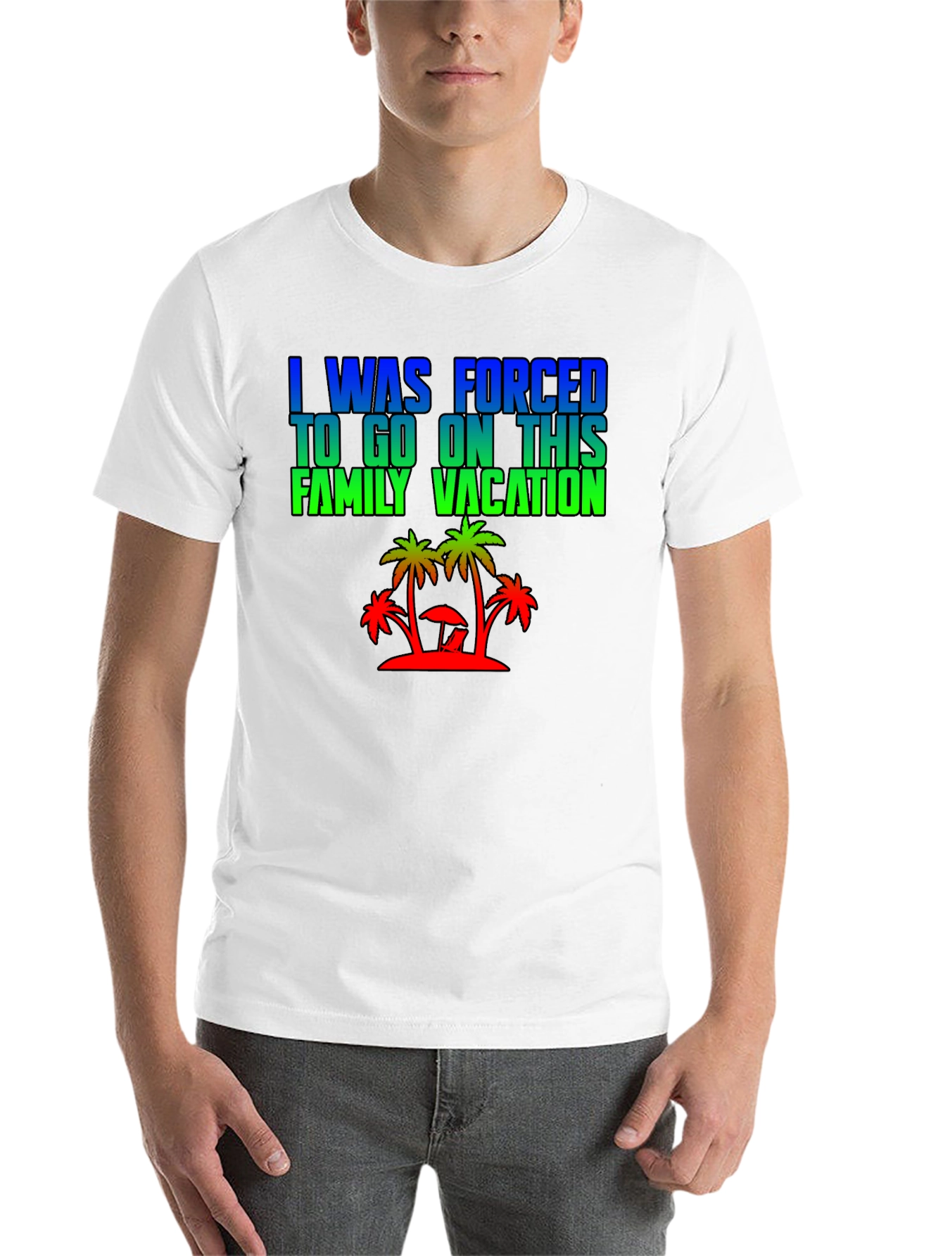 Black Forced Family Vacation Graphic Tee view 14