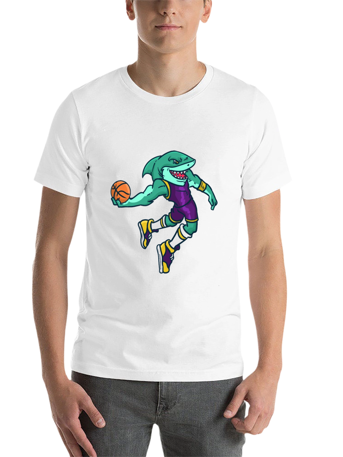 Black Shark Basketball Graphic Tee view 14