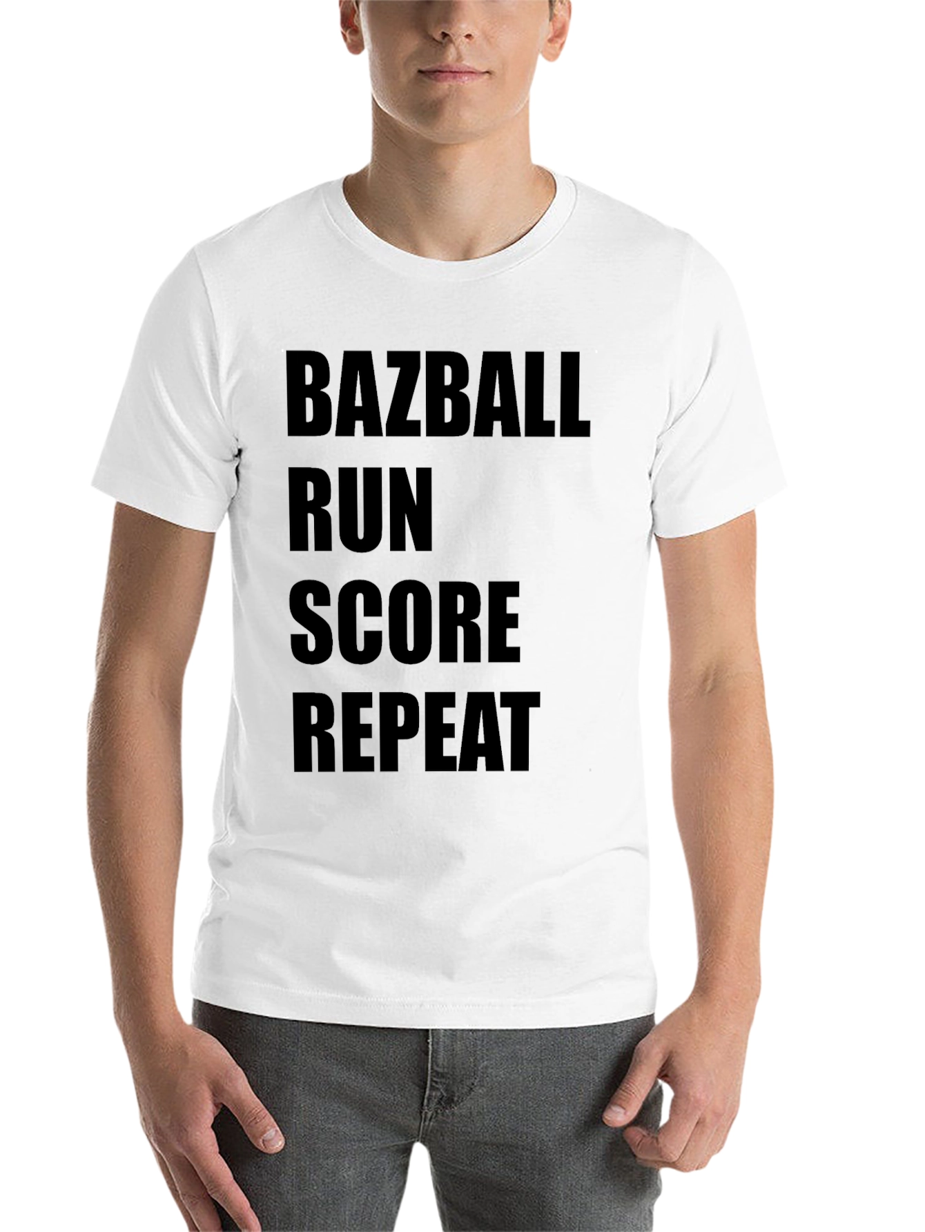 Black Bazball Run Score Repeat Graphic Tee view 14