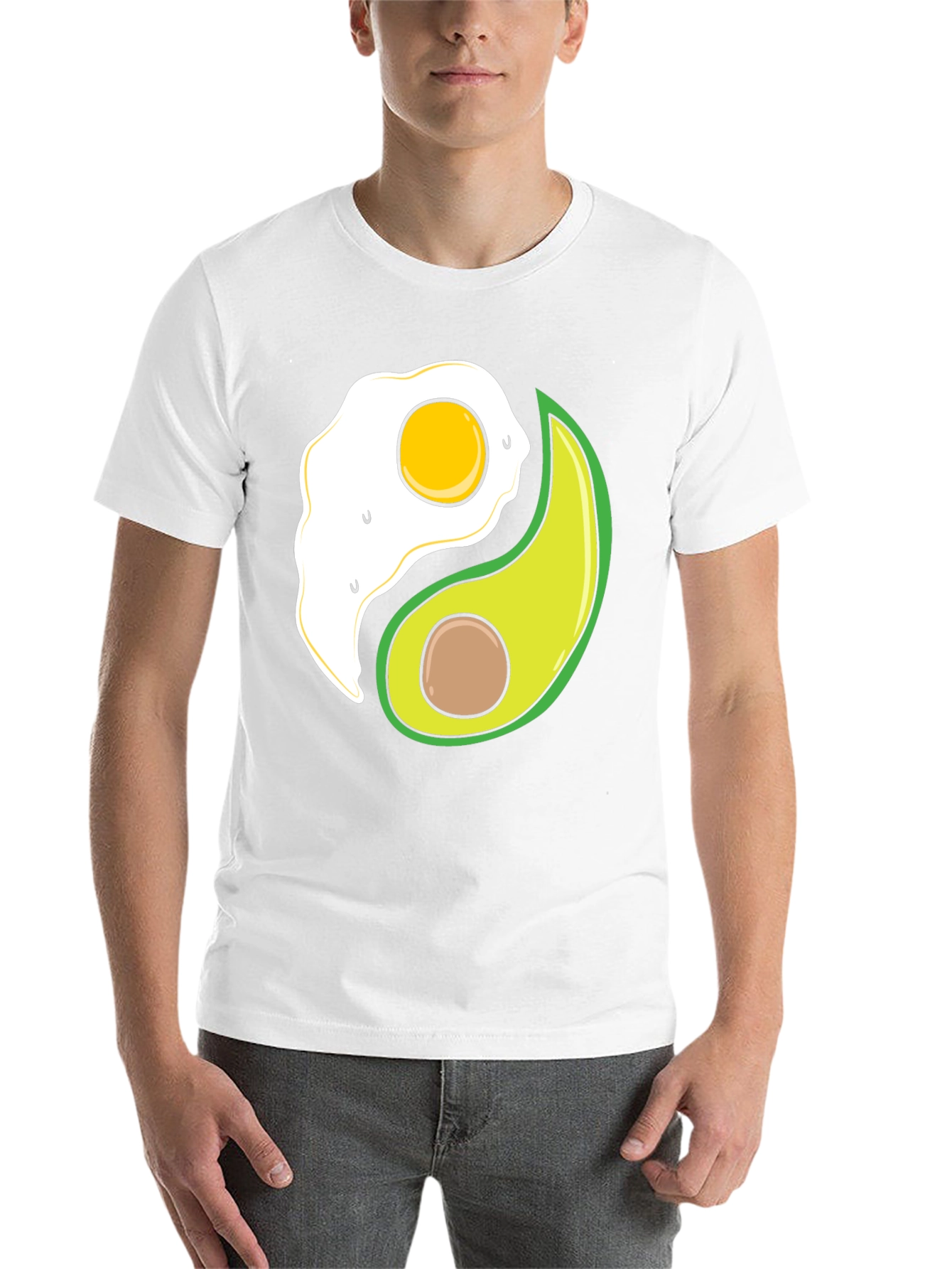 Black Egg & Avocado Yin Yang Black Graphic Tee view 14