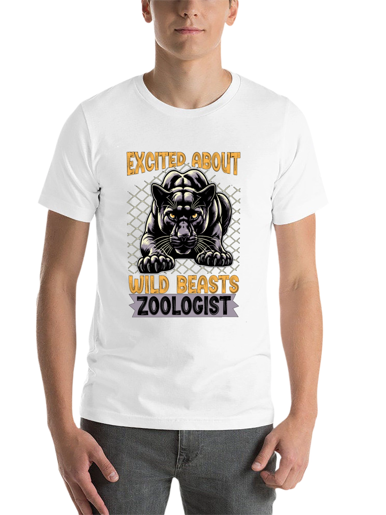 Black Excited About Wild Beasts Zoologist Graphic T-Shirt view 14
