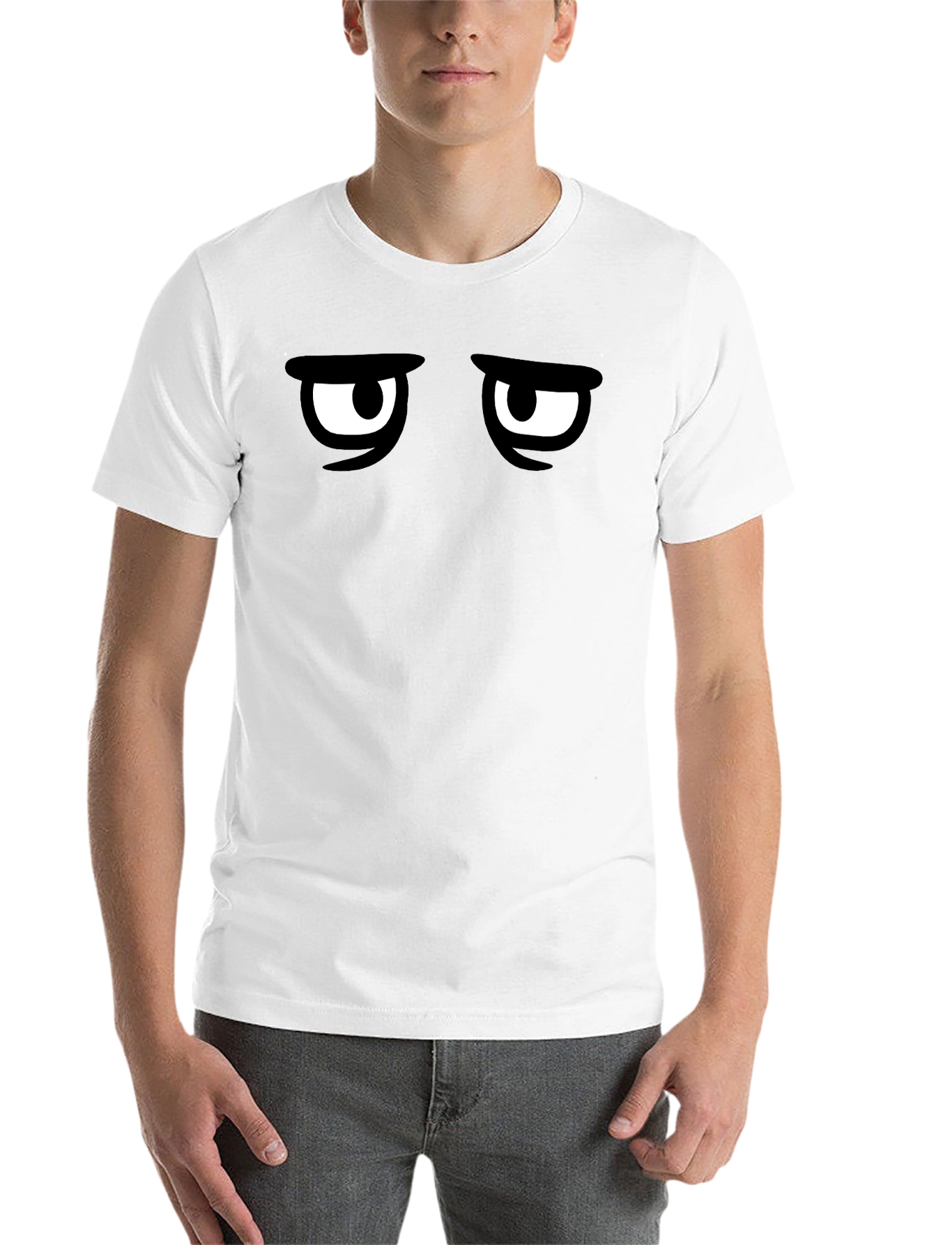 Black Grumpy Eyes Graphic Tee - Men's Black T-Shirt view 14