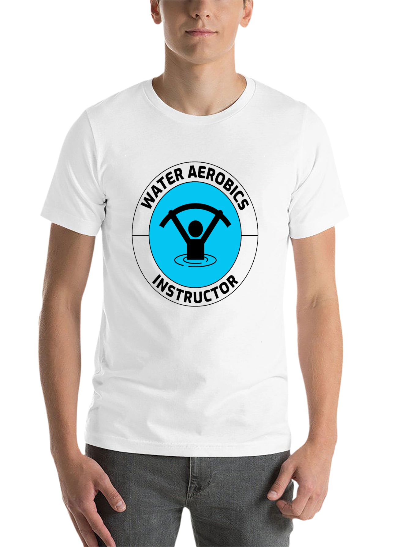 Black Water Aerobics Instructor T-Shirt, Unisex Black Tee view 14