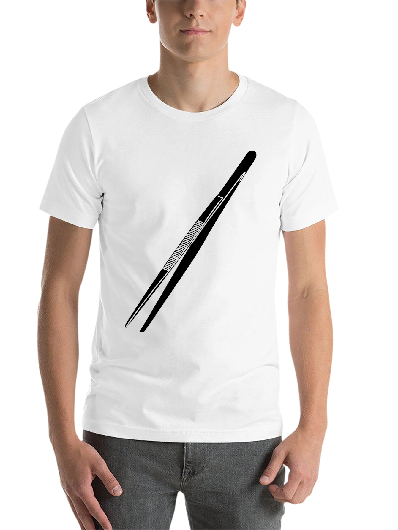 Black Tweezers Graphic Tee - Black Cotton Blend T-Shirt view 14