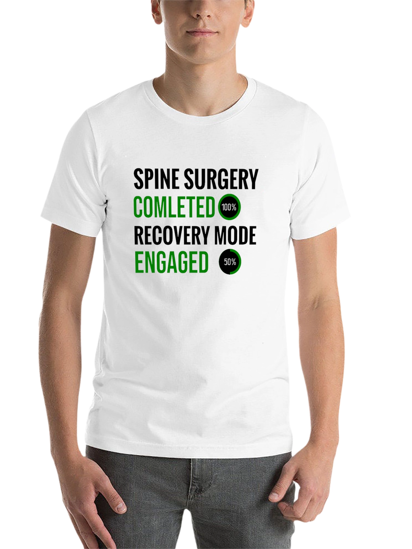 Black Spine Surgery Recovery Mode T-Shirt view 14