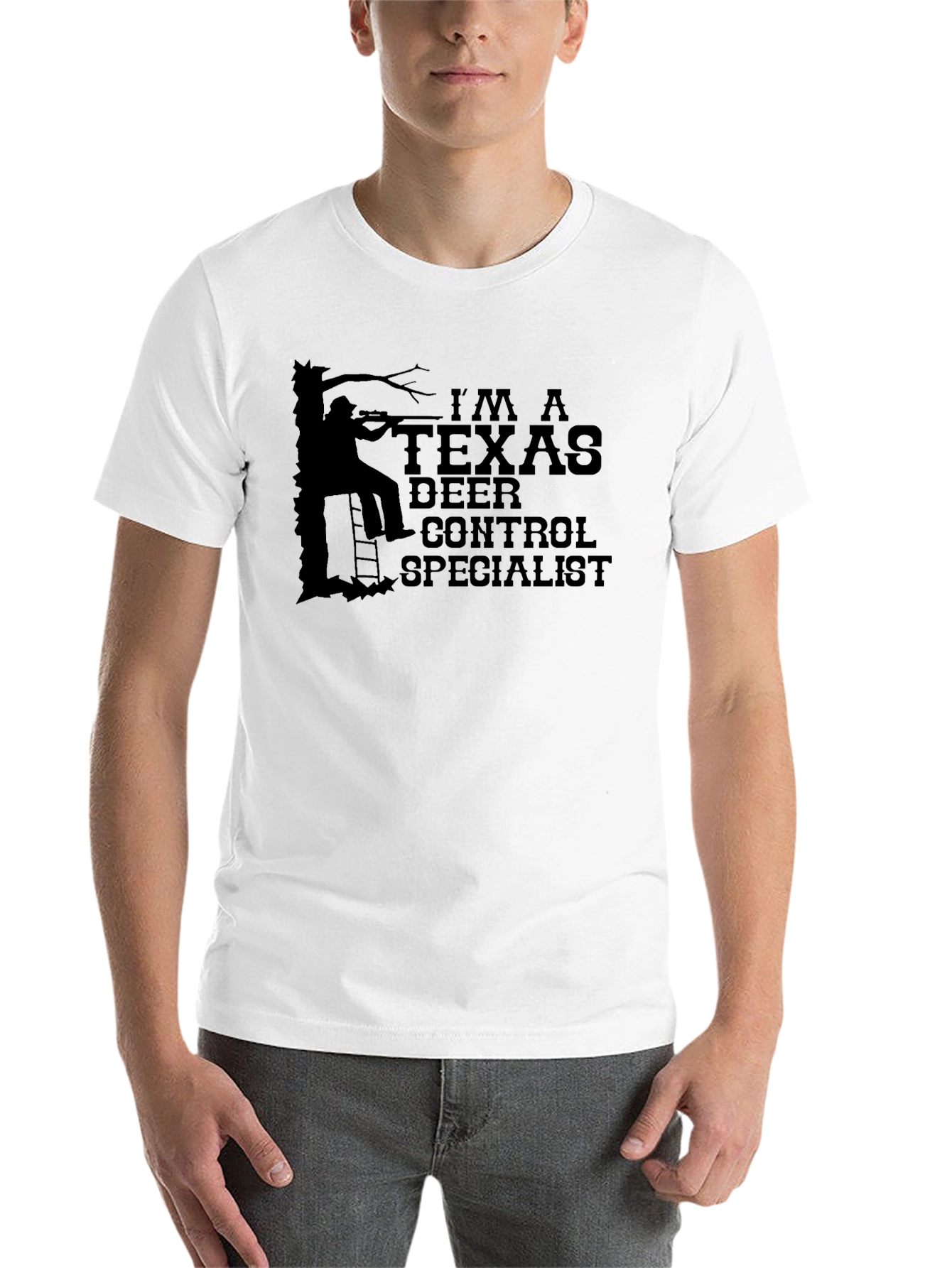 Black I'm A Texas Deer Control Specialist T-Shirt view 14