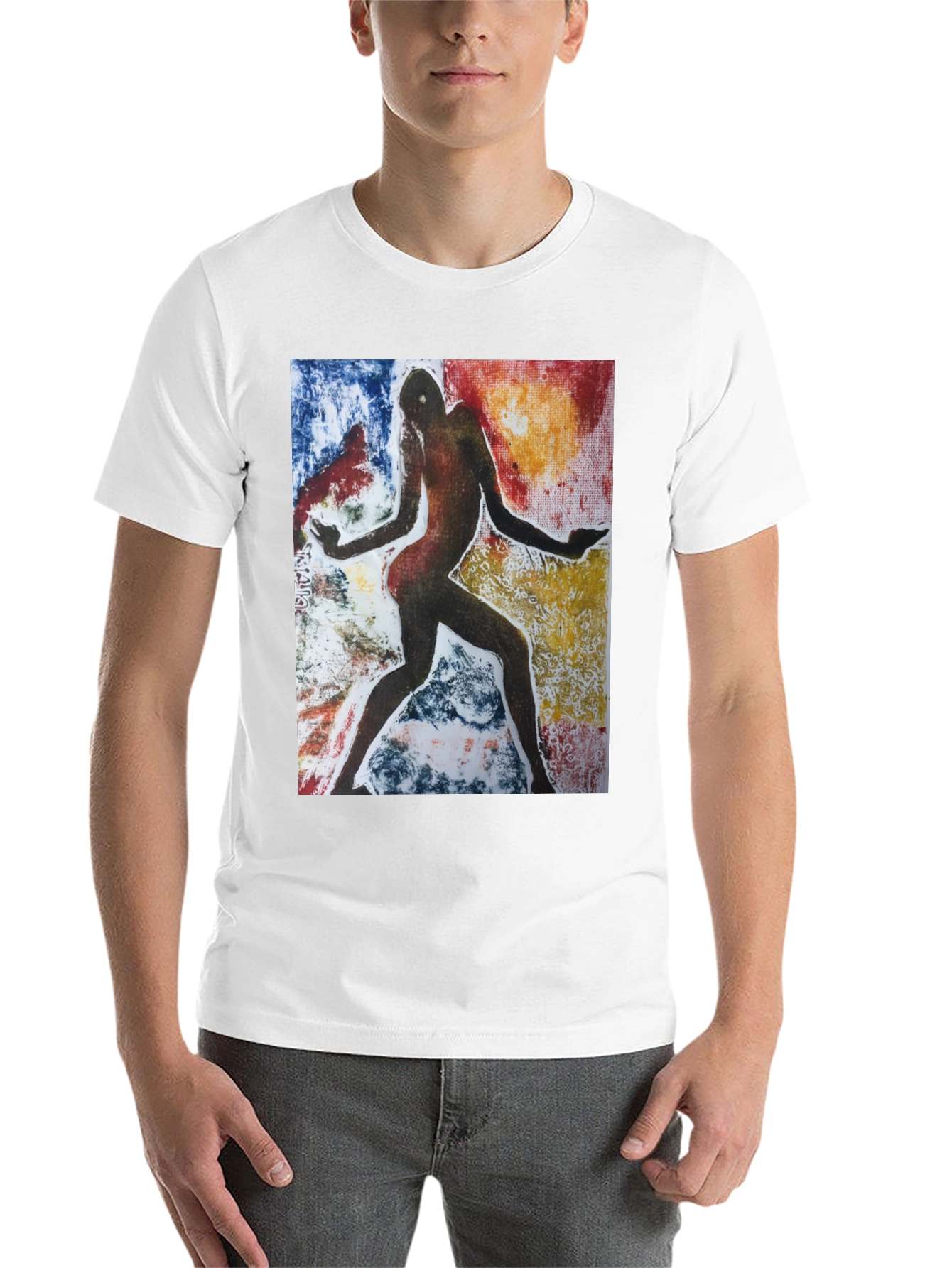 Black Abstract Figure Graphic Black Tee view 14