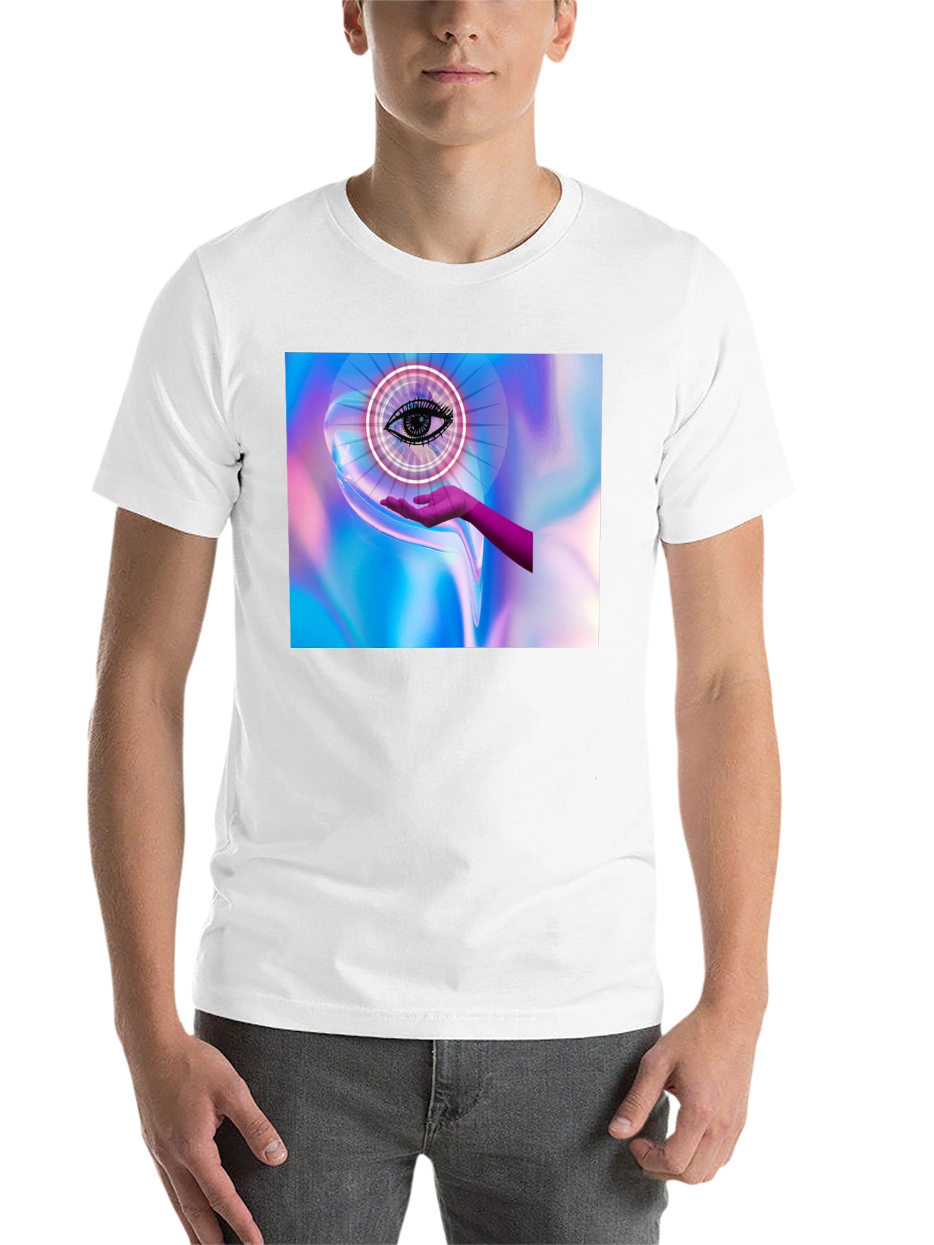 Black Eye in Hand Graphic Tee - Mystical Design view 14