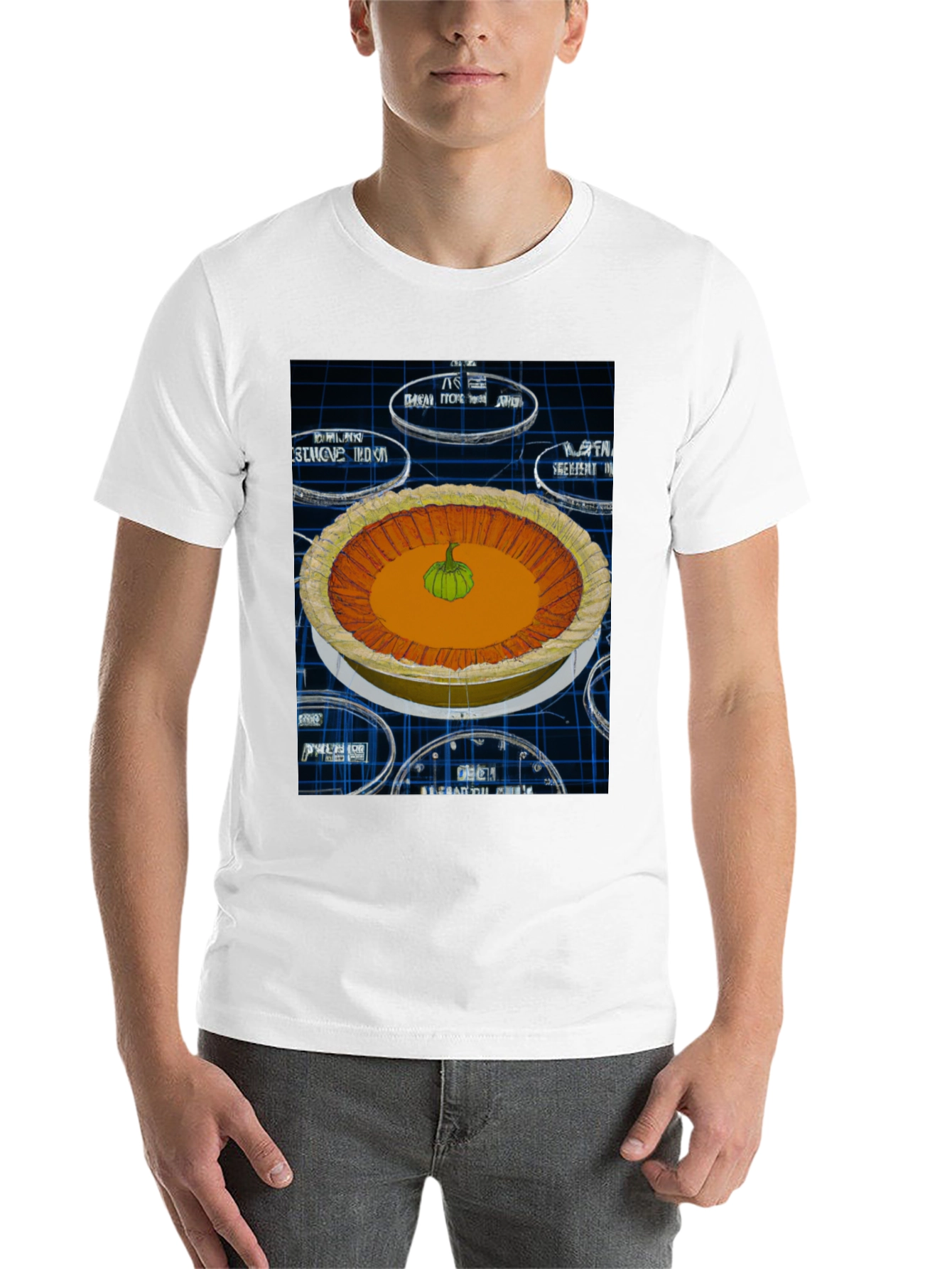 Black Pumpkin Pie Graphic Tee - Unique Design view 14