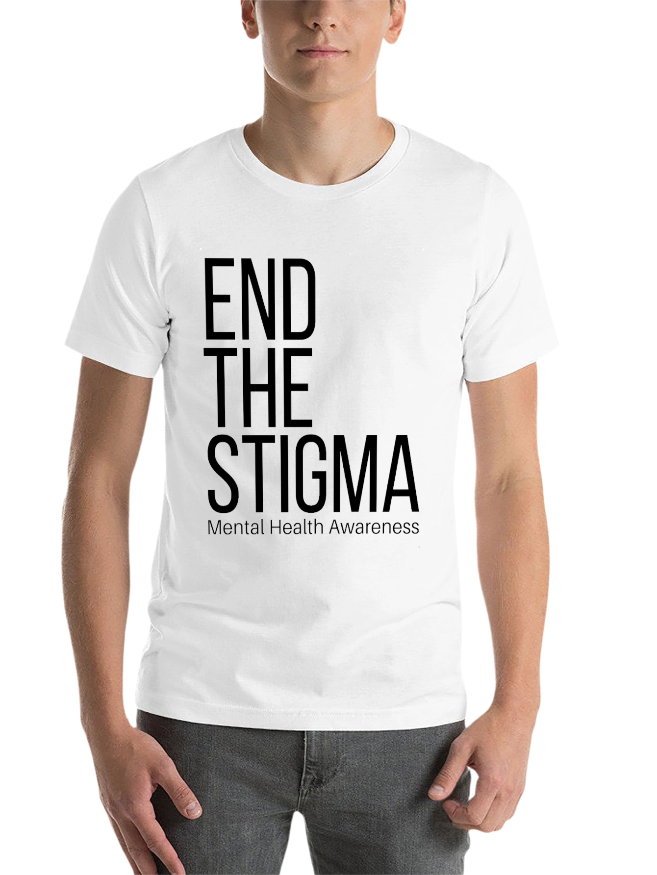 Black End the Stigma Mental Health Awareness T-Shirt view 14
