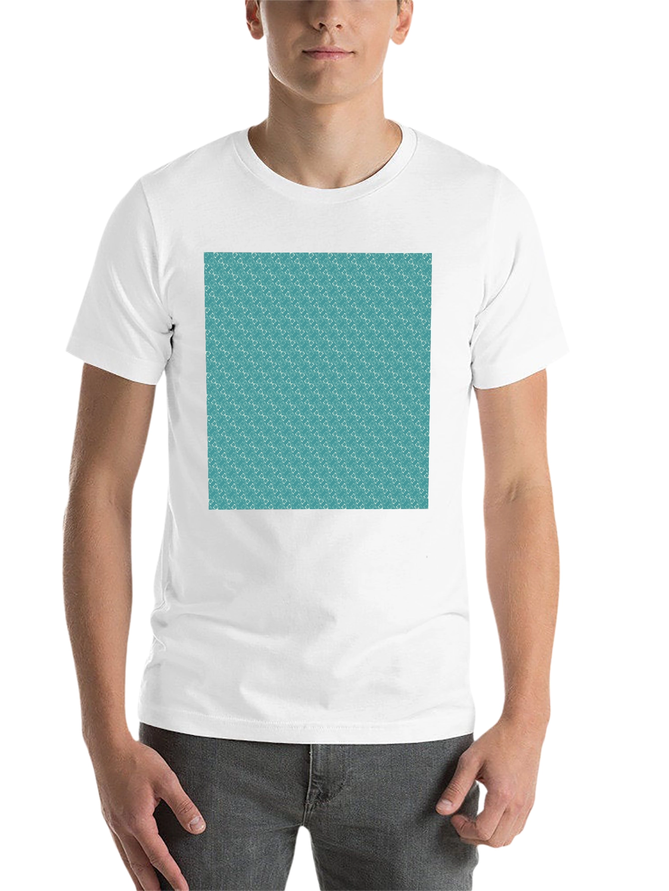 Black Patterned Teal T-Shirt view 14