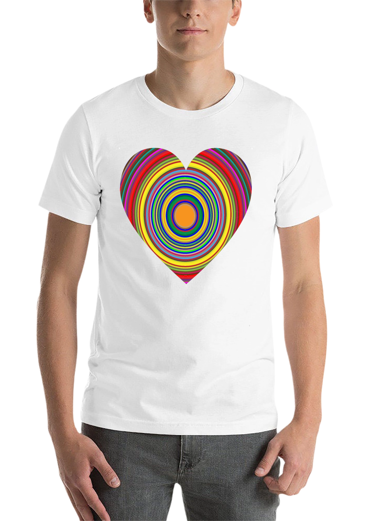 Black Rainbow Heart Graphic Black Tee view 14