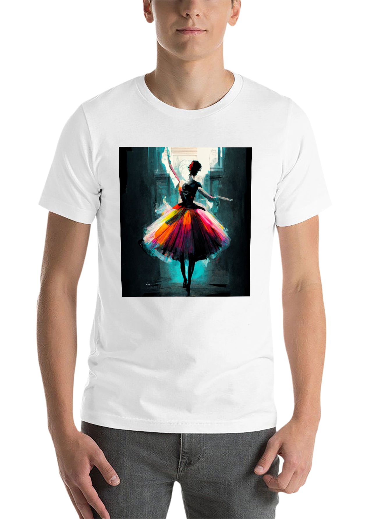 Black Ballerina Art Black T-Shirt view 14