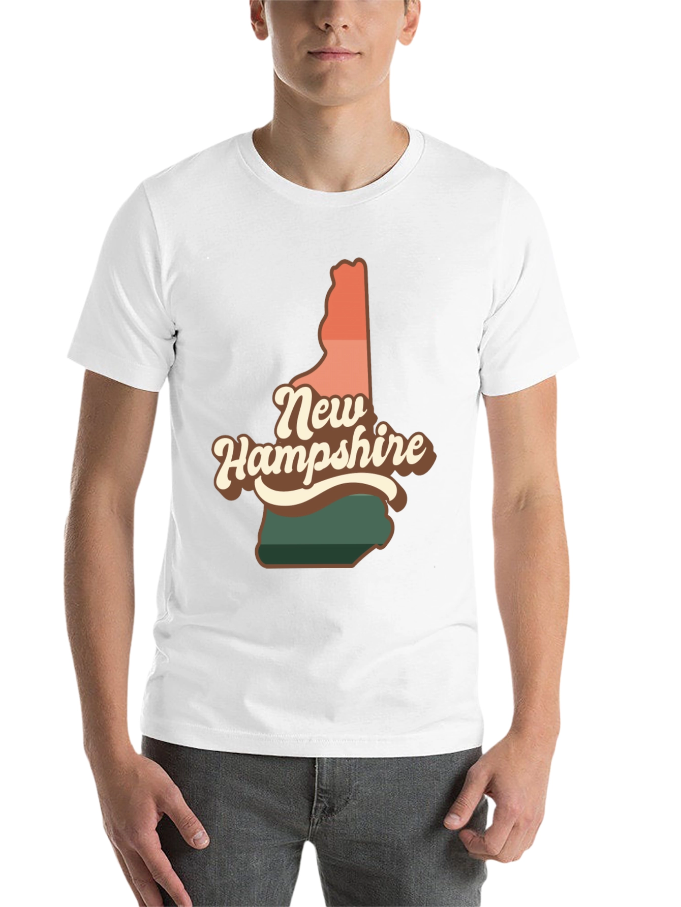 Black Retro New Hampshire State T-Shirt view 14