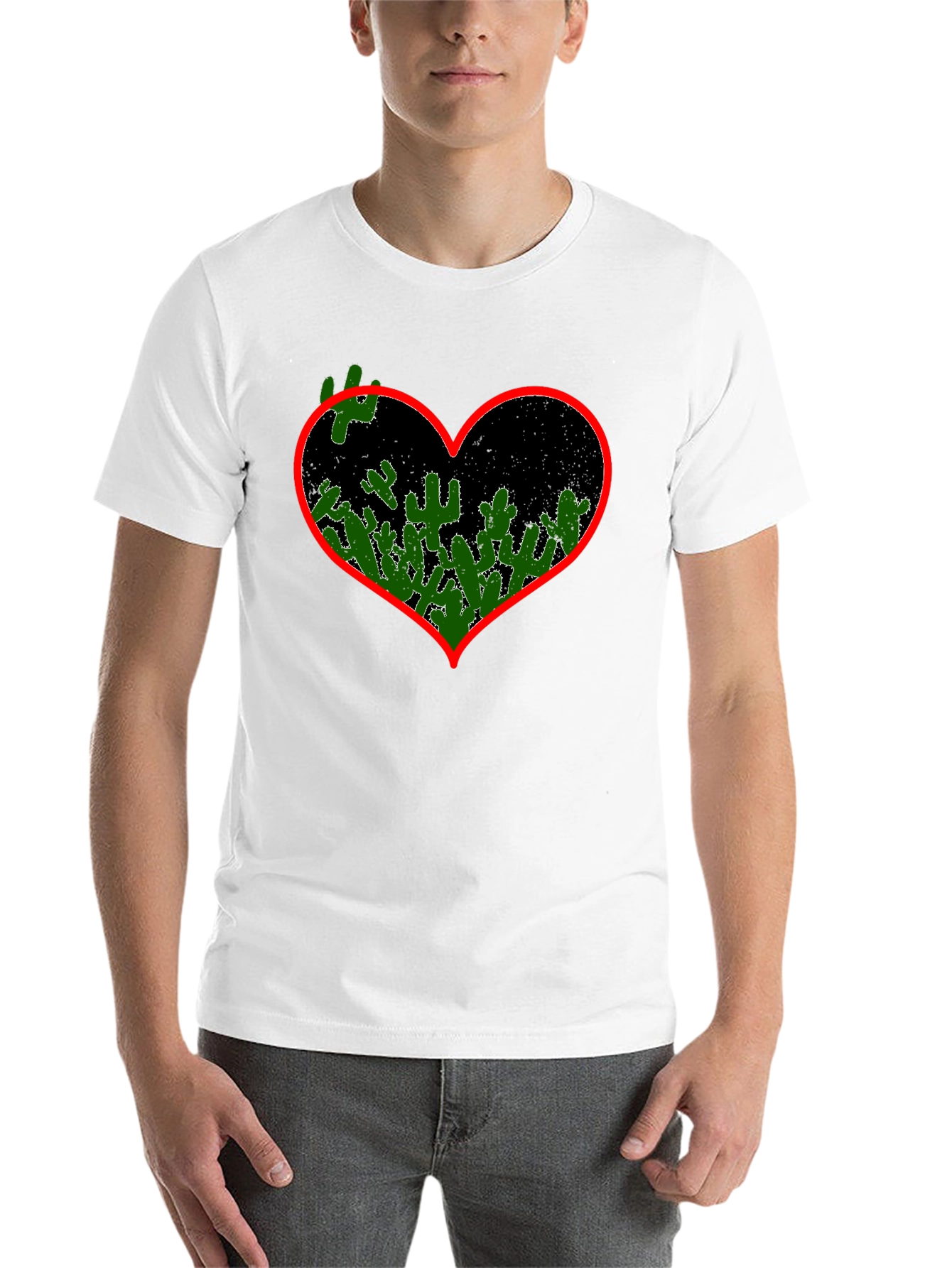 Black Cactus Heart Graphic Tee - Black view 14
