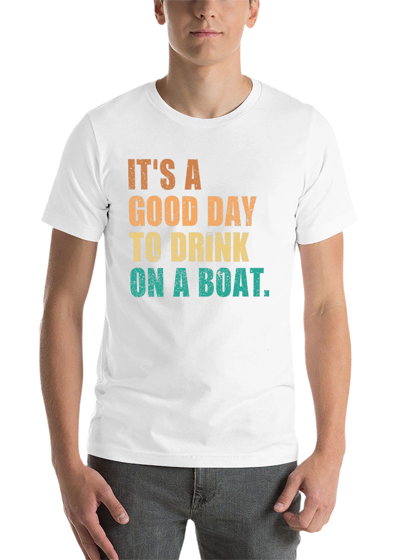 Black It's A Good Day To Drink On A Boat Graphic T-Shirt view 14