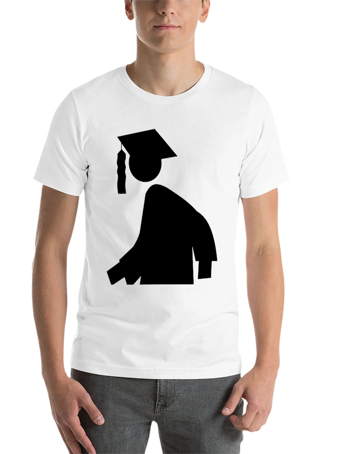 Black Graduation Silhouette Black T-Shirt view 14