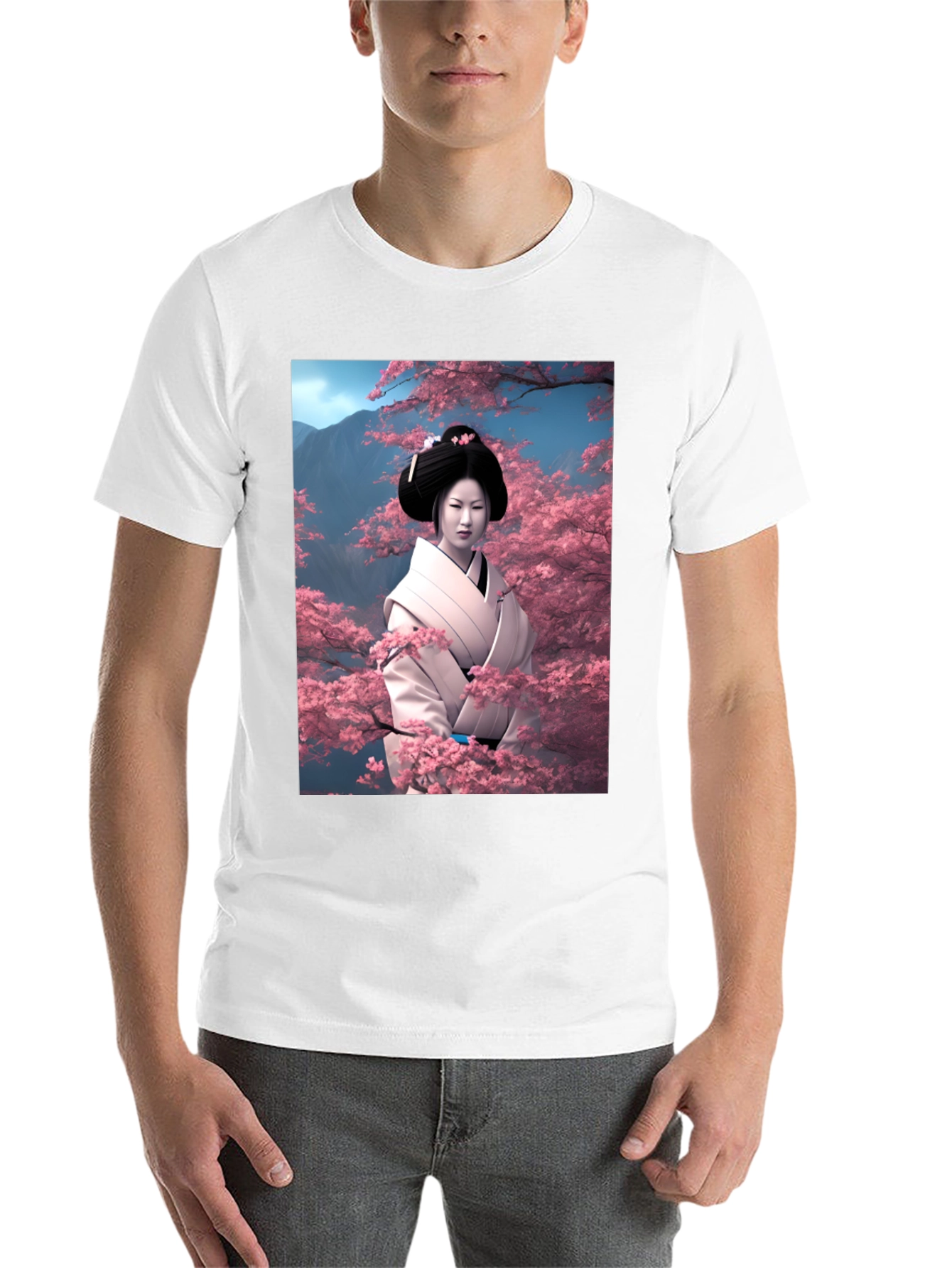 Black Geisha Cherry Blossom T-Shirt view 14
